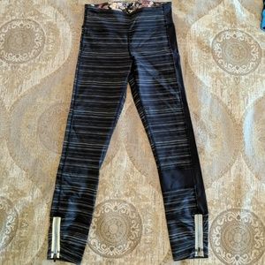 Blue striped Lululemon crop leggings
